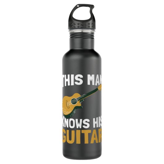 Männer Dieser Mann kennt seinen Gitarrenspielermus Edelstahlflasche (Vorderseite)