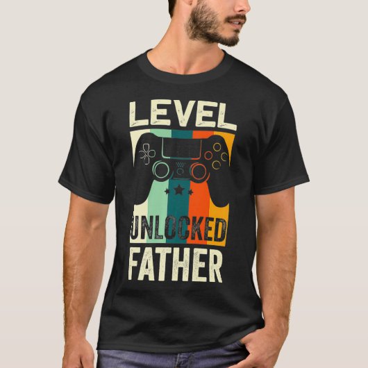 Männer-Ebene unverschlossen Vater wird Vater Gesch T-Shirt (Vorderseite)