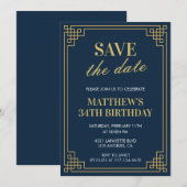 Männer Einladungen zum 34. Geburtstag Save the Dat (Vorne/Hinten)