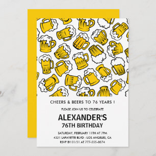 Männer Einladungen zum 76. Geburtstag Cheers and B