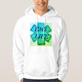 Männer-EMS-Leben mit aquamarinem und grünem Lebens Hoodie (Vorderseite)