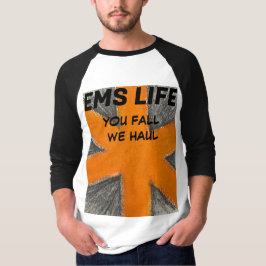 Männer-EMT-Orange- und Grafitstar T-Shirt