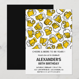 Männer Erwachsene Prost und Bier 88. Geburtstag Einladung
