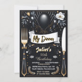 Männer Erwachsener Abendessen elegant 50. Geburtst Einladung (Vorderseite)