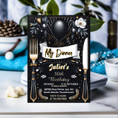 Männer Erwachsener Abendessen elegant 50. Geburtst Einladung