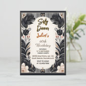 Männer Erwachsener Abendessen elegant 60. Geburtst Einladung (Stehend Vorderseite)