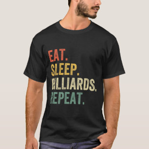 Männer Essen Schlafen Billard Wiederholen Lustiger T-Shirt