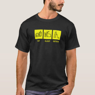 Männer essen schlafendes Metall, das Schatzsucher T-Shirt