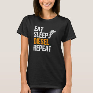 Männer essen Sleep Diesel Wiederholung I Dieselkra T-Shirt