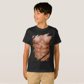Männer Fake Muskeln riss Brust Sixpack Abs. T-Shirt (Vorne ganz)