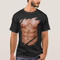 Männer Fake Muskeln riss Brust Sixpack Abs.