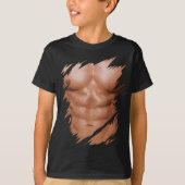 Männer Fake Muskeln riss Brust Sixpack Abs. T-Shirt (Vorderseite)