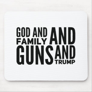 Männer, Familie und Waffen und Trump für Patriot Mousepad