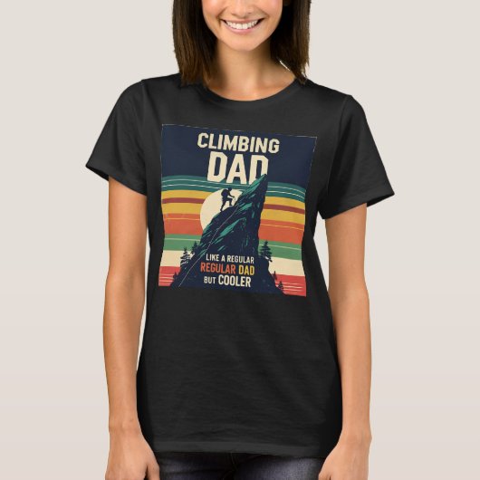 Männer Felsen Klettern Vater Bergsteiger Wanderer T-Shirt (Vorderseite)