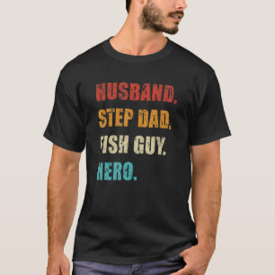 Männer Fisch Pfleger Vatertag Ehemann Stiefvater F T-Shirt