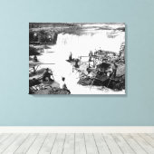 Männer fischen bei Celilo Falls Fotograf Leinwanddruck (Insitu (Holzboden))