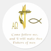 Männer-Fischer Runder Aufkleber (Vorderseite)