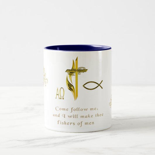 Männer-Fischer Zweifarbige Tasse (Mittel)