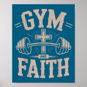 Männer Fitnessstudio Glaube Fitness christliches W Poster