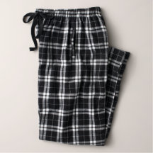 Männer Flannel Pajama Pants in Schwarz und Weiß