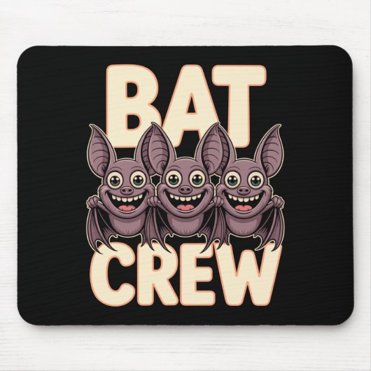 Männer Fledermaus-Crew lustige Cartoon fliegende N Mousepad (Vorne)