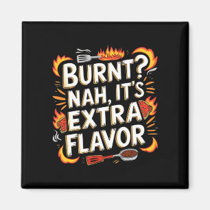 Männer Food Lover verbrannt extra Geschmack Retro  Magnet