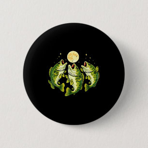 Männer Forellenbarsch heult zum Mond Button