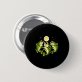 Männer Forellenbarsch heult zum Mond Button (Vorne & Hinten)