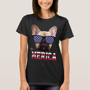 Männer Französische Bulldogge Amerika Lustig Patri T-Shirt