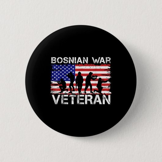 Männer Frauen Bosnier Krieg Veteran Button (Vorderseite)