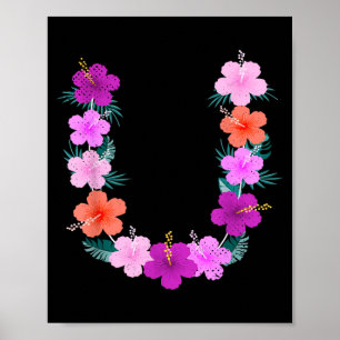 Männer Frauen Bunte Blumenkette Sommerferien Poster