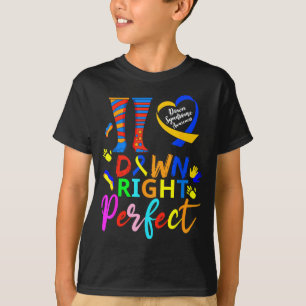 Männer Frauen Down Right Down-Syndrom-Bewusstsein T-Shirt