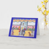 Männer, Frauen, flirtende Hunde, Karte (Gelbe Blume)