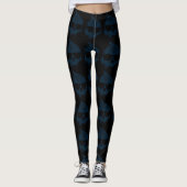 Männer Frauen Halloween Blue Black Skull Leggings (Vorderseite)