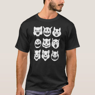 Männer Frauen Halloween Katzenköpfe T-Shirt