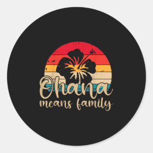 Männer Frauen Hawaiian Ohana Meetings Family Summe Runder Aufkleber