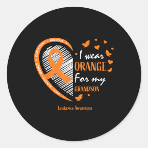 Männer Frauen ich trage Orange für meine Entenson Runder Aufkleber