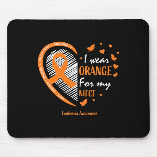 Männer Frauen ich trage Orange für meine Nichte Le Mousepad (Vorne)