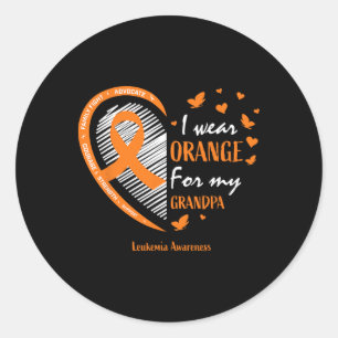 Männer Frauen ich trage Orange für meine Opa Leukä Runder Aufkleber