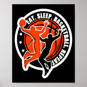 Männer Frauen Jungen Mädchen essen schlafen Basket Poster