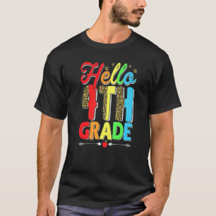 Männer Frauen Kid Leopard Hallo 4. Klasse ersten T T-Shirt