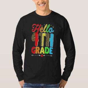 Männer Frauen Kid Leopard Hallo 4. Klasse ersten T T-Shirt