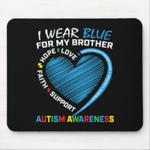 Männer Frauen Kinder ich trage Blau für meinen Bru Mousepad