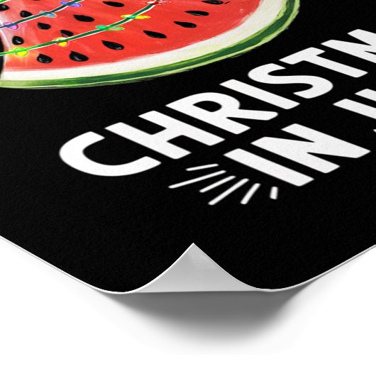 Männer Frauen Kinder Weihnachten im Juli Wassermel Poster (Ecke)