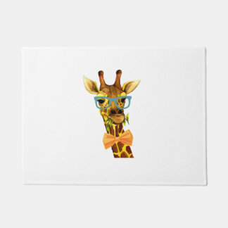 Männer Frauen Nerdy Giraffe, Funny Animal Fußmatte