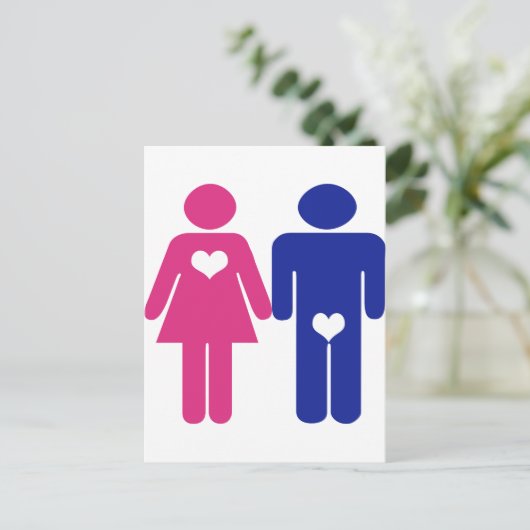 Männer Frauen Postkarte (Stehend Vorderseite)