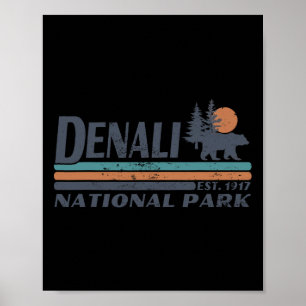 Männer Frauen Retro Denali-Nationalpark Berge Wand Poster