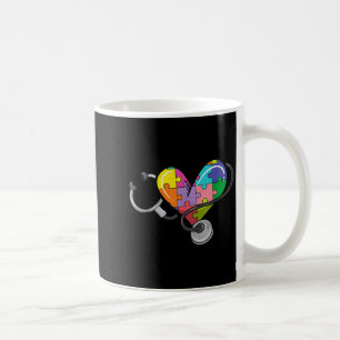 Männer Frauen Stethoskop Autismus Herz farbenfrohe Kaffeetasse