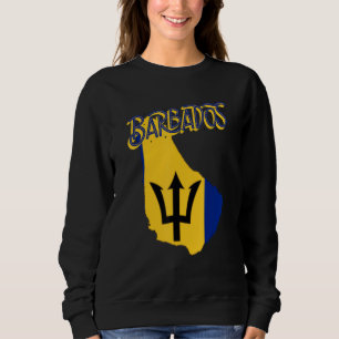 Männer Frauen Stolz Barbados Flagge Karte Barbados Sweatshirt