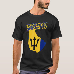 Männer Frauen Stolz Barbados Flagge Karte Barbados T-Shirt